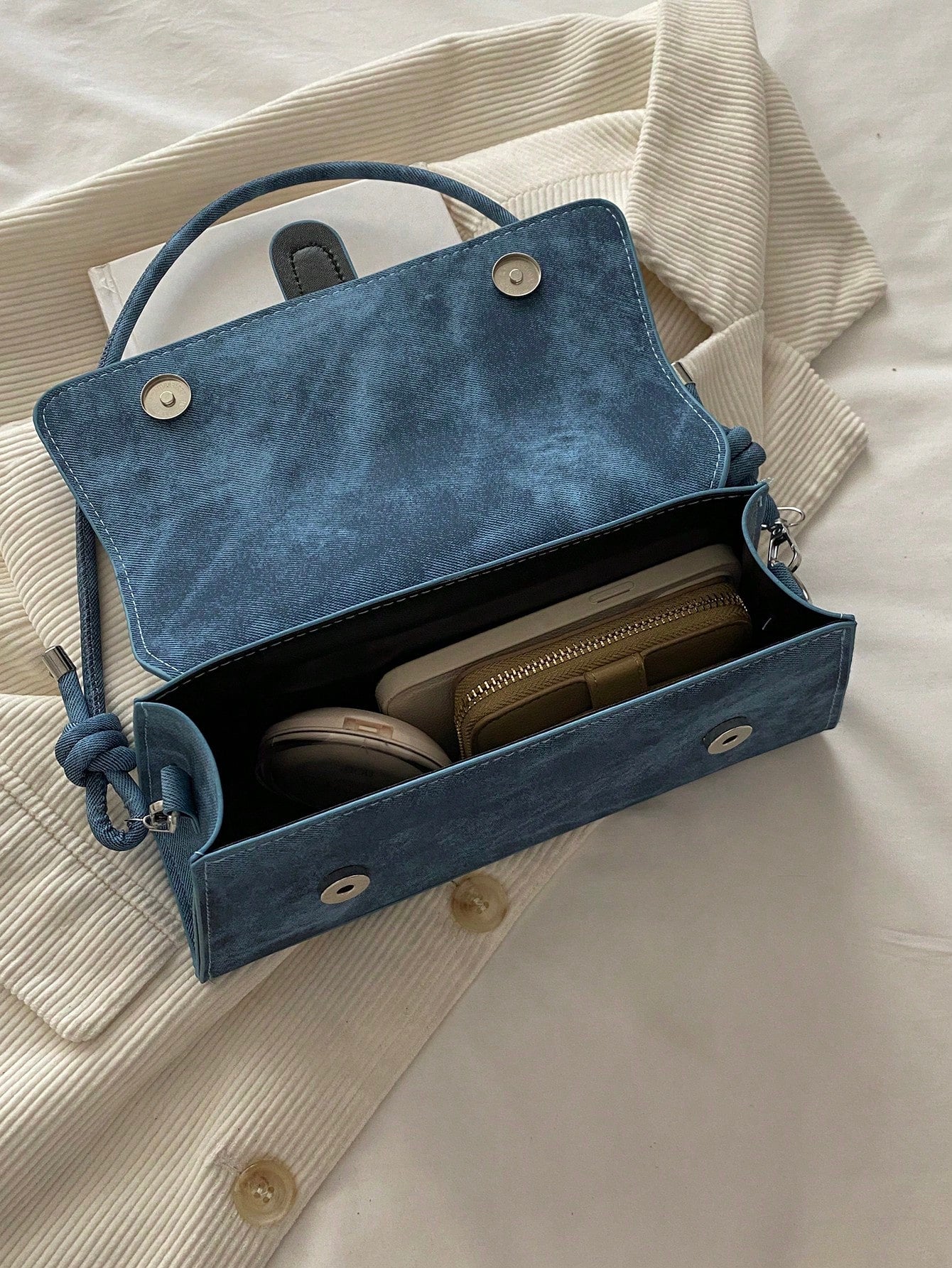 Elegant Metal Decor Shoulder Handbag for Work & Party