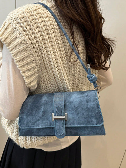 Elegant Metal Decor Shoulder Handbag for Work & Party