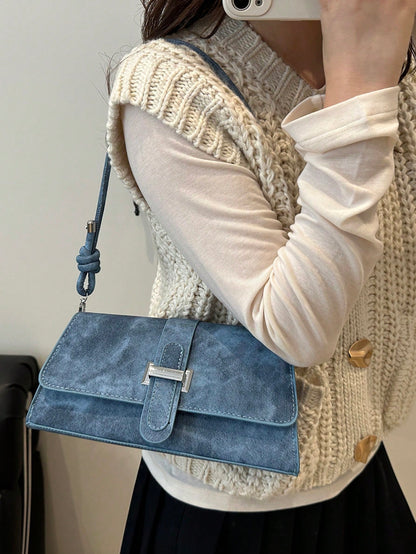 Elegant Metal Decor Shoulder Handbag for Work & Party