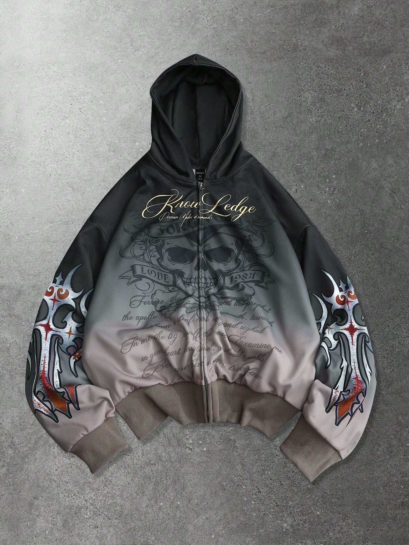 Men's Ombre Skull Graphic Hoodie