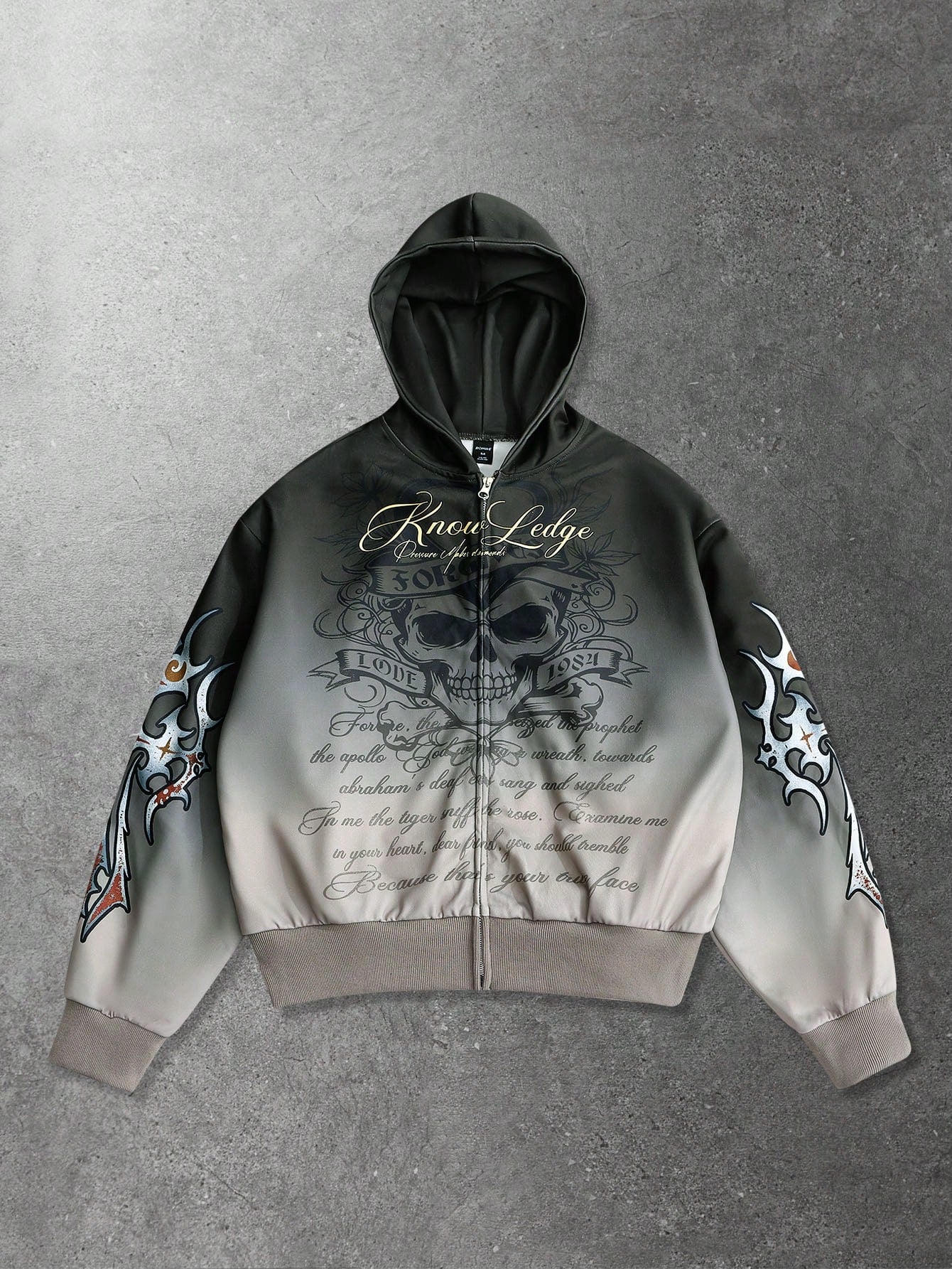 Men's Ombre Skull Graphic Hoodie