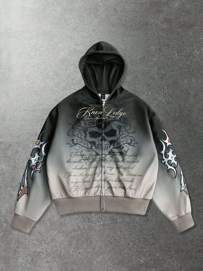 Men's Ombre Skull Graphic Hoodie