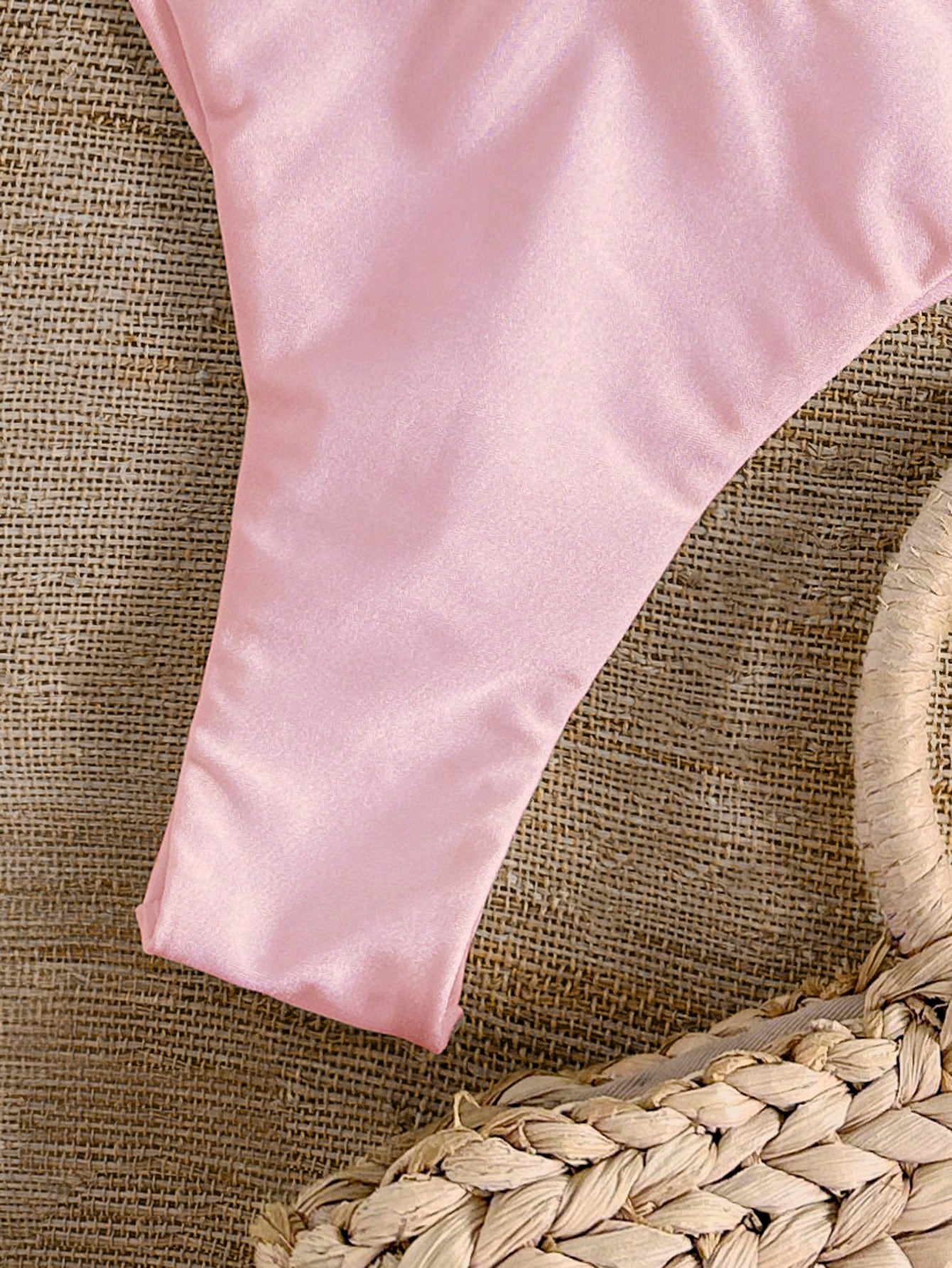 Metallic Jewelry Solid Color Bikini Swimsuit Set