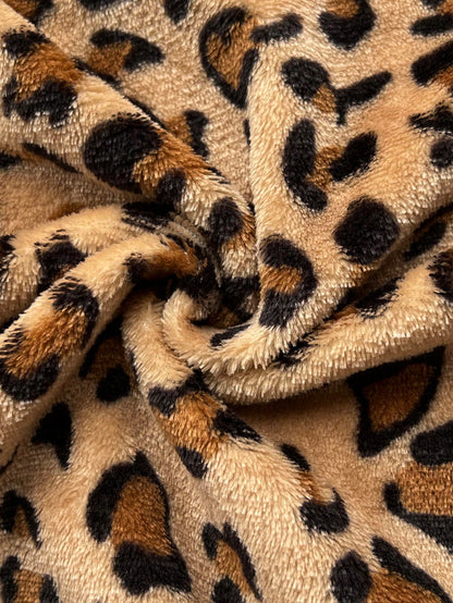 Women's Leopard Print Flannel Thermal Hooded Sweatshirt