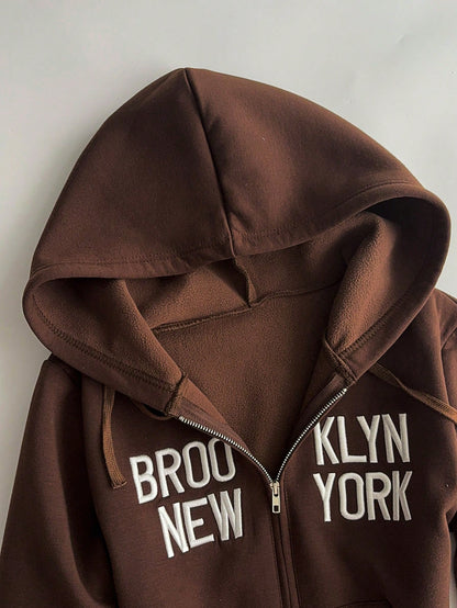 Letter Embroidery Casual College Style Jacket