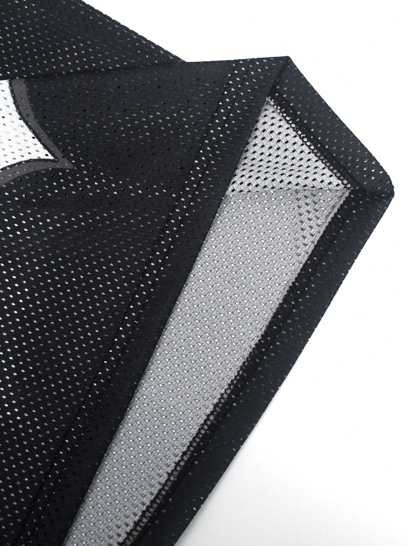 Black Letter Print V-Neck Soccer Style Jersey