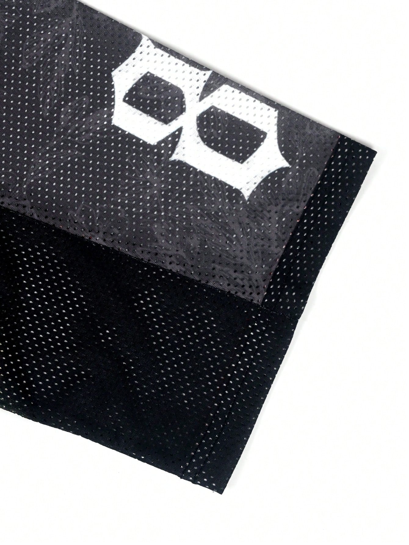 Black Letter Print V-Neck Soccer Style Jersey