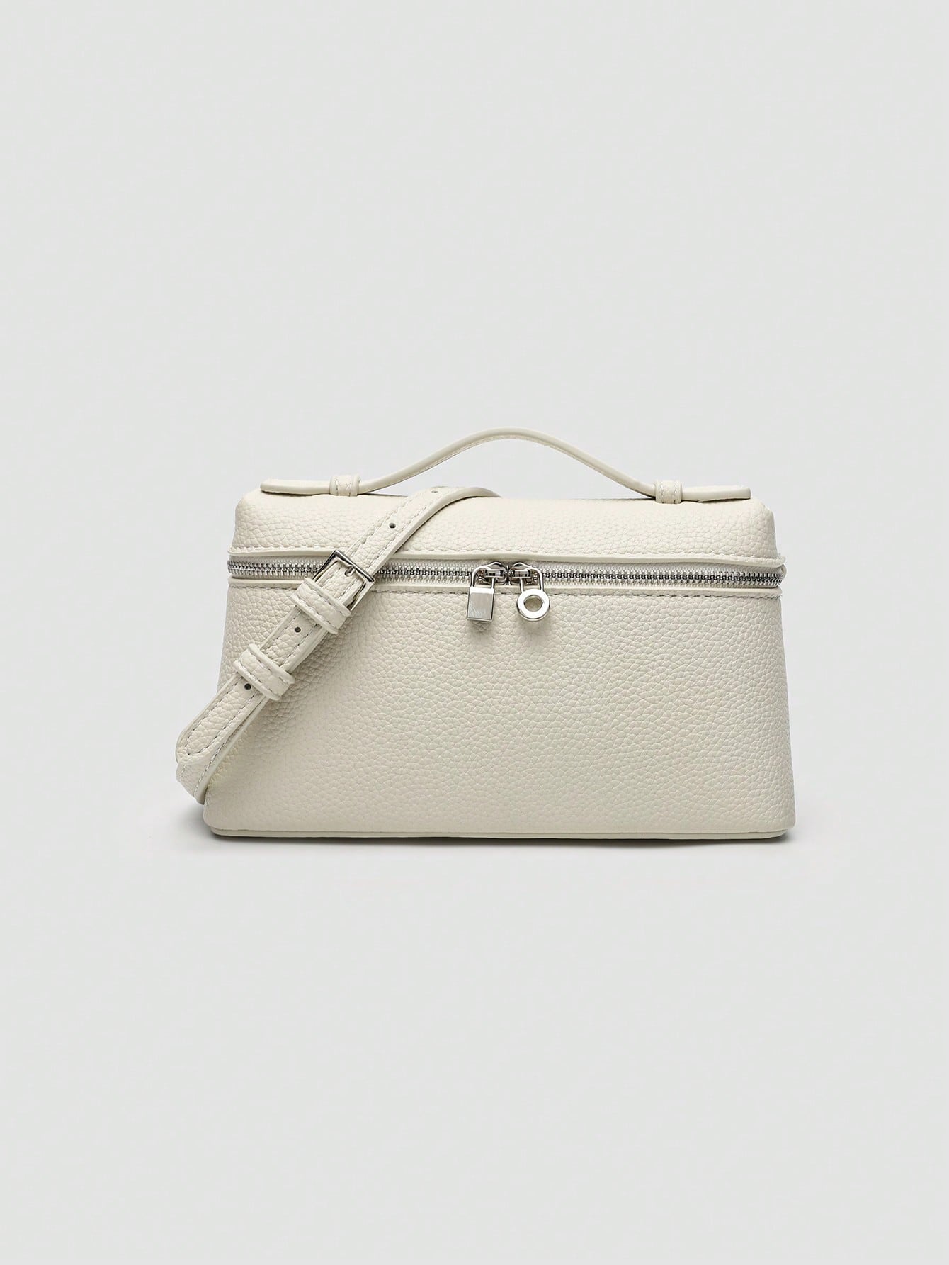 Elegant Ostrich Embossed PU Square Crossbody Bag