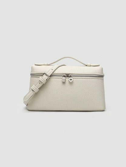 Elegant Ostrich Embossed PU Square Crossbody Bag