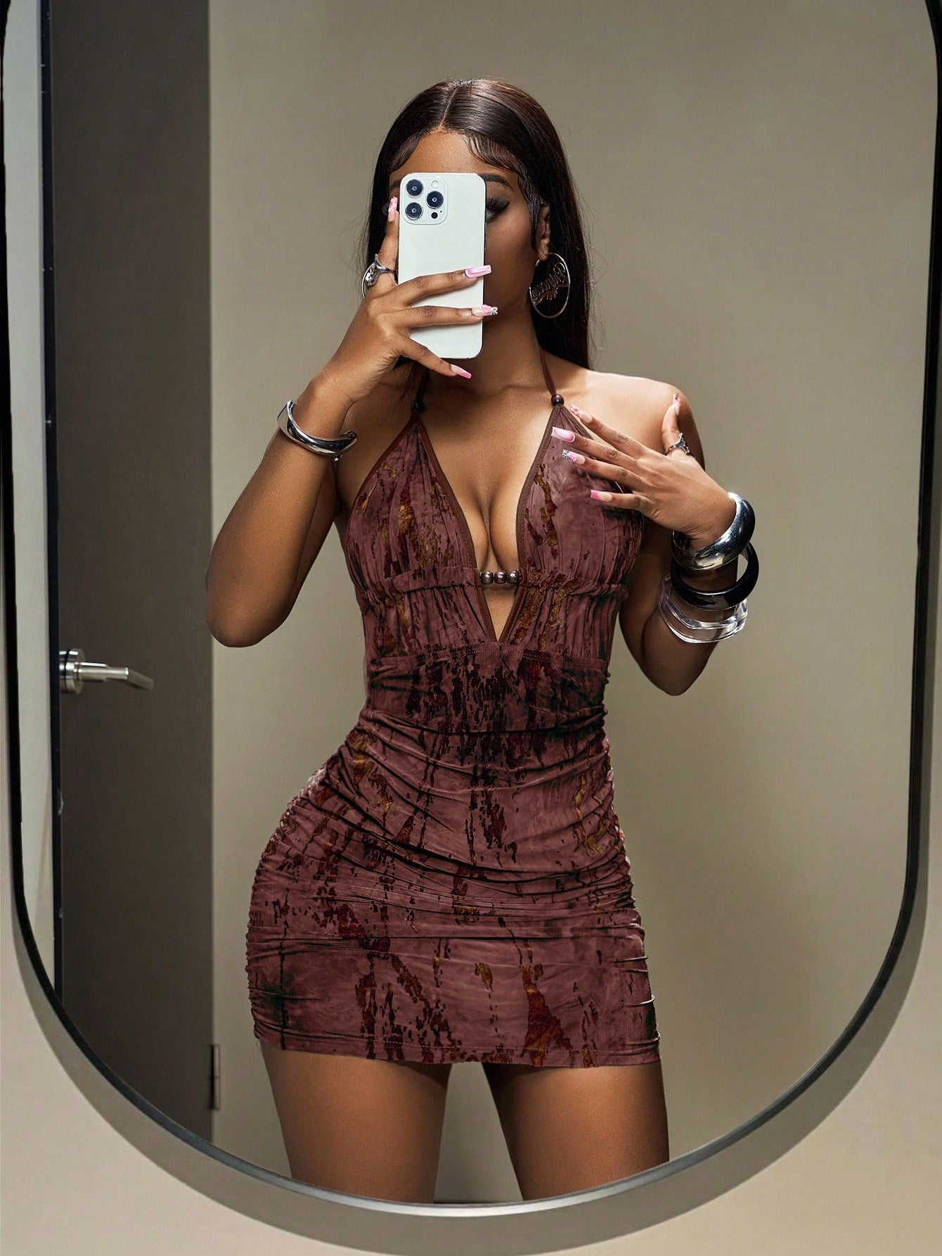 Halter Backless Beaded Bodycon Mini Dress 2025 Sexy Summer Wear