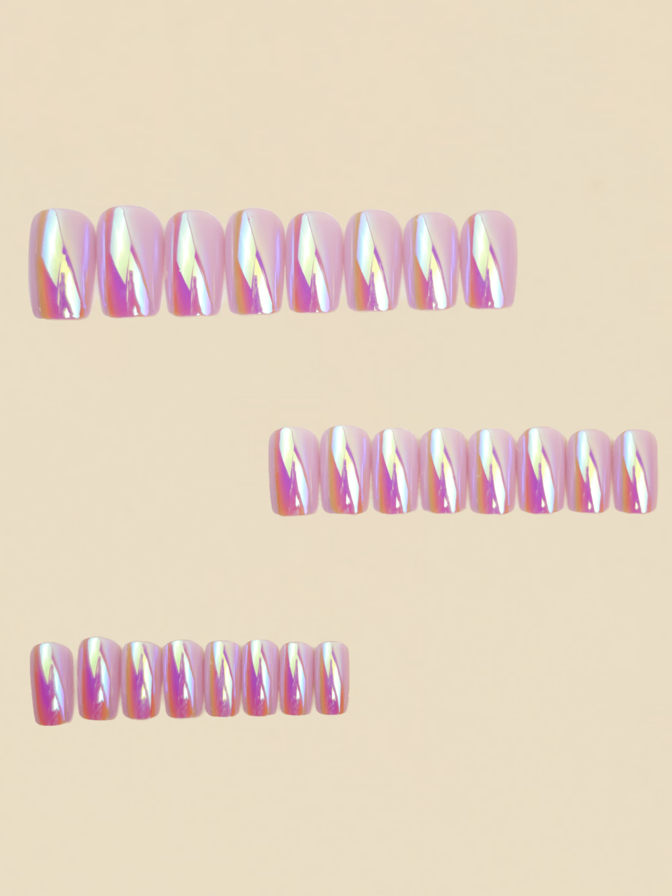 24pcs Metallic Gothic Pink Press-On Nails