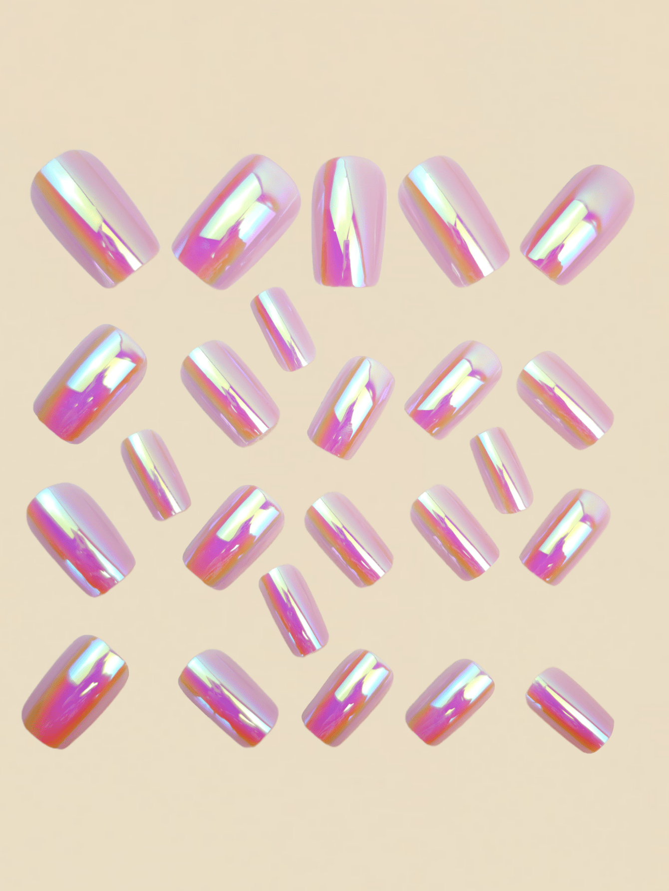 24pcs Metallic Gothic Pink Press-On Nails