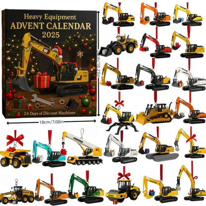 Construction Vehicles 2d Acrylic Advent Calendar 2025 24 Day Christmas Countdown With Mini Trucks And Diggers Fun Gift For Kids  Families