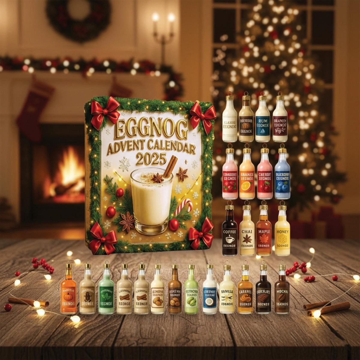 Eggnog Advent Calendar 2025 Christmas Ornament Miniatures