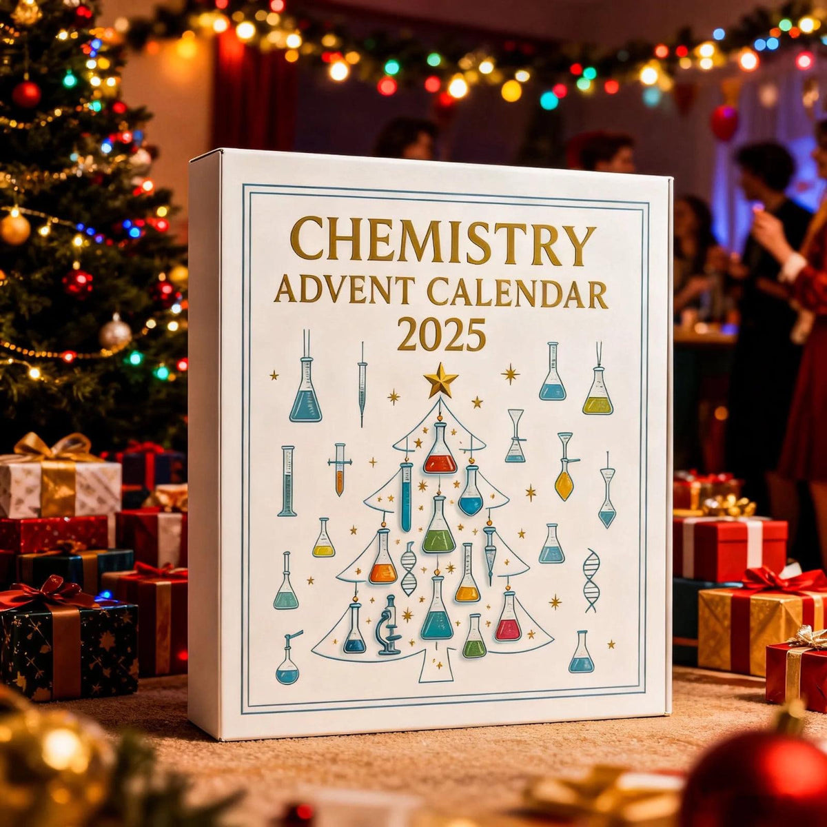 Chemistry Advent Calendar 2025 Science Ornament Set 24pc Stem Christmas Gift For Scientist Chemist Teacher Gift Lab Equipment Decor