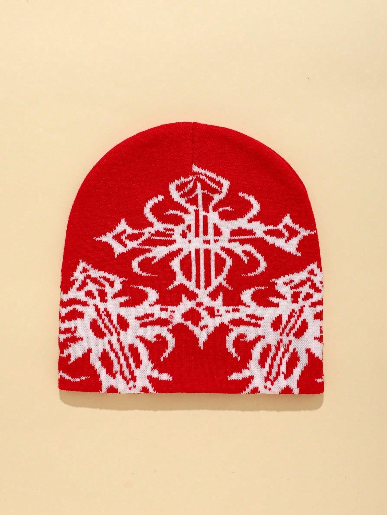 Geometric Pattern Knitted Men's Street Beanie Hat