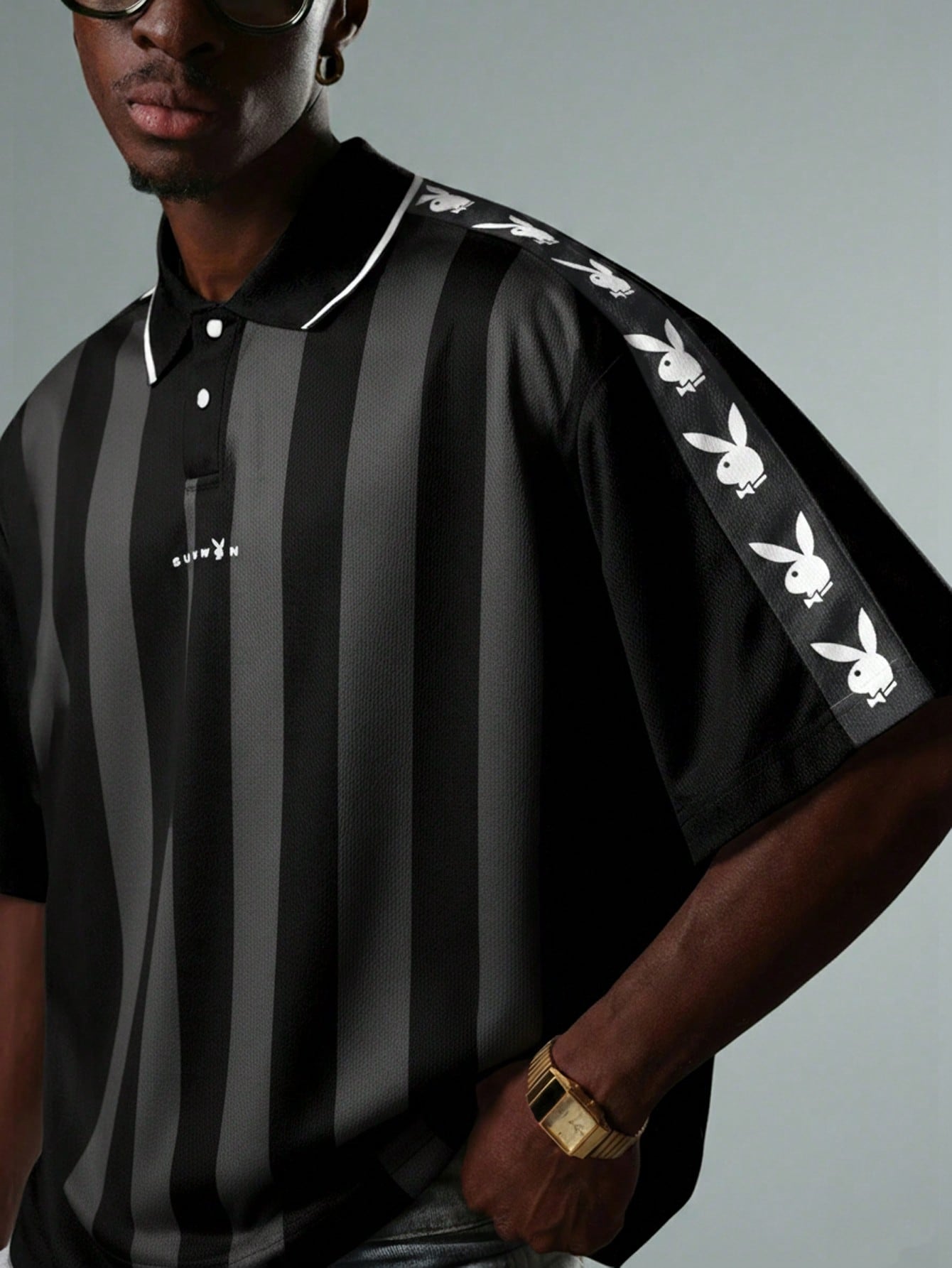 PLAYBOY X SUMWON Crop Fit Bunny Logo Polo Shirt