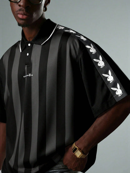 PLAYBOY X SUMWON Crop Fit Bunny Logo Polo Shirt