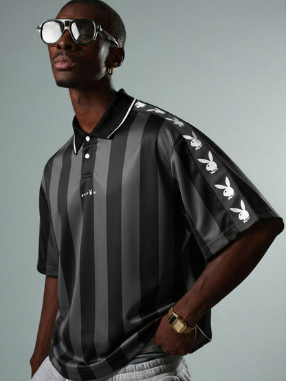PLAYBOY X SUMWON Crop Fit Bunny Logo Polo Shirt