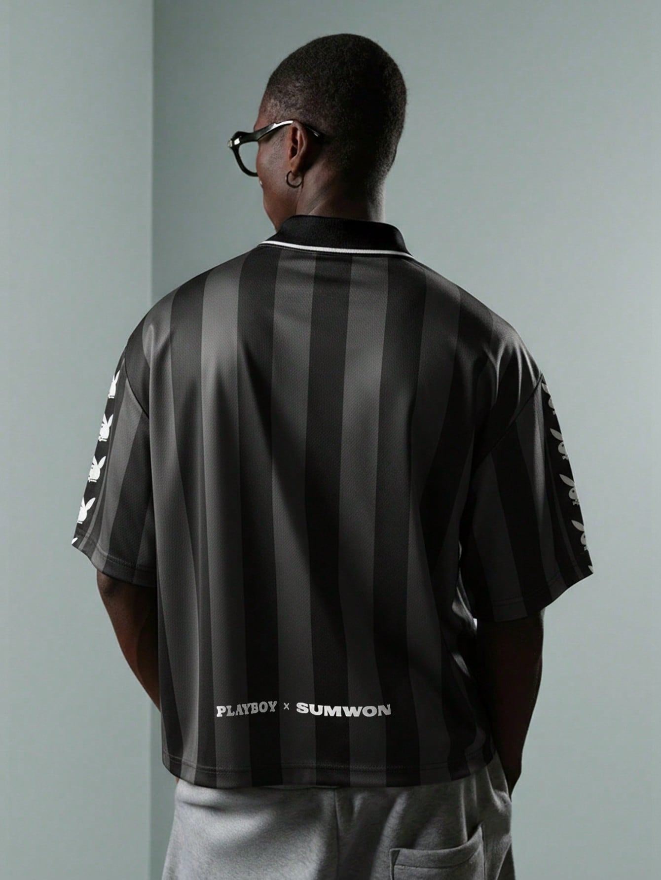 PLAYBOY X SUMWON Crop Fit Bunny Logo Polo Shirt