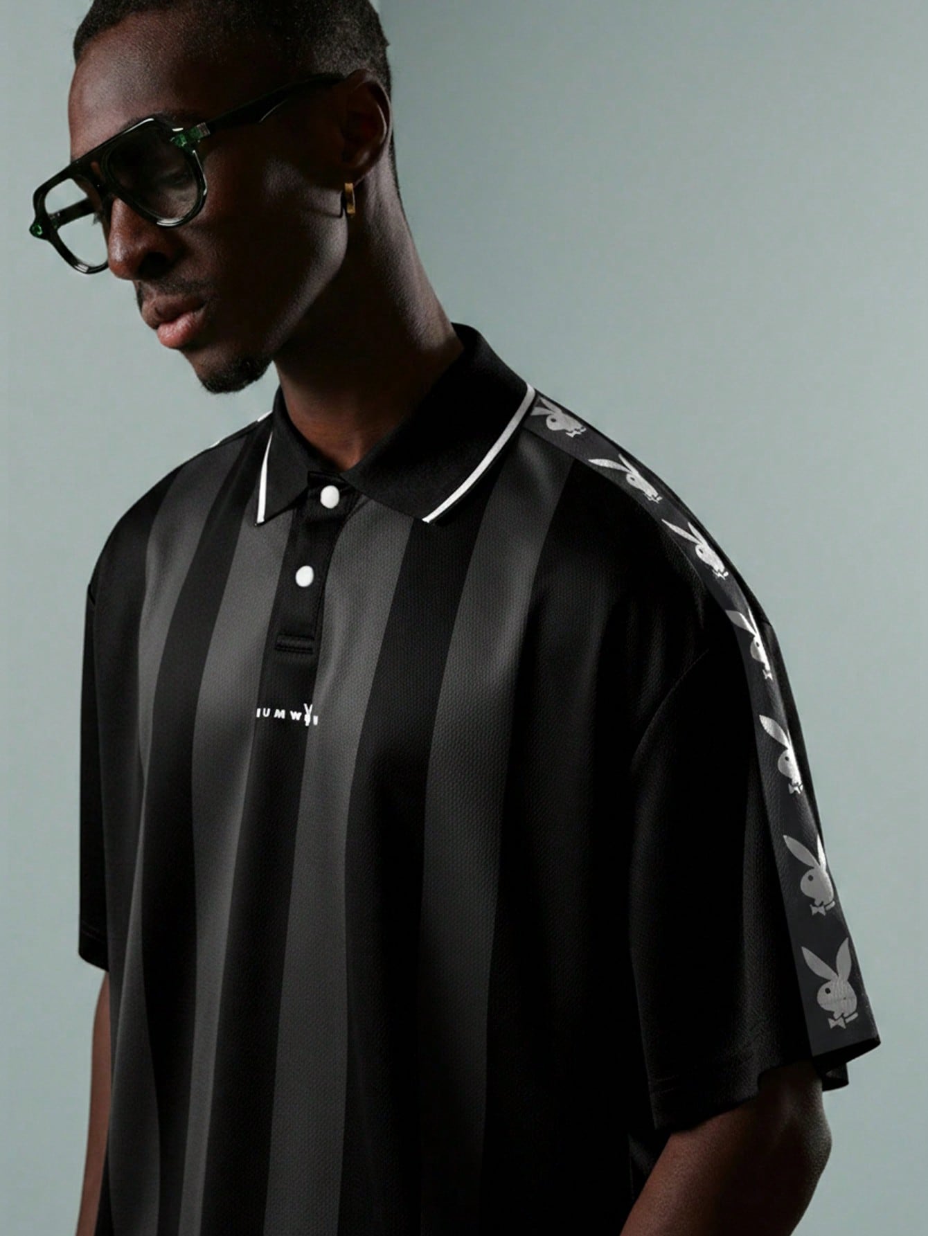 PLAYBOY X SUMWON Crop Fit Bunny Logo Polo Shirt