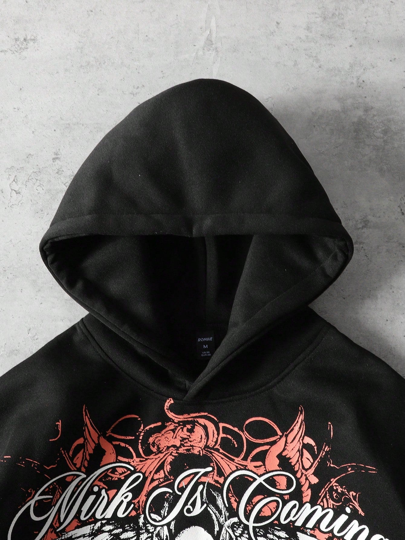 Men Skull Graphic Grunge Punk Hoodie
