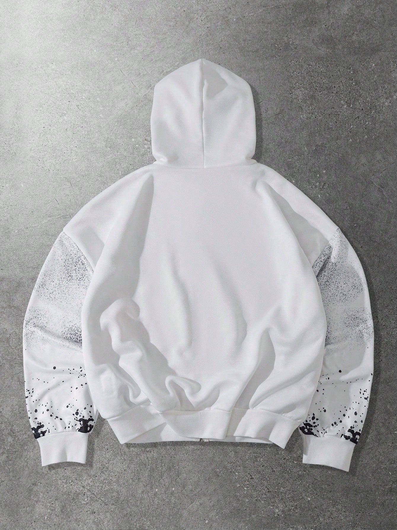 Men Blurred Portrait Zip-Up Retro Hoodie
