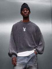 Playboy X Sumwon Oversized Ribbed Bunny Logo Sweater