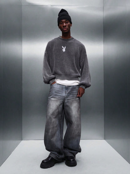 Playboy X Sumwon Oversized Ribbed Bunny Logo Sweater