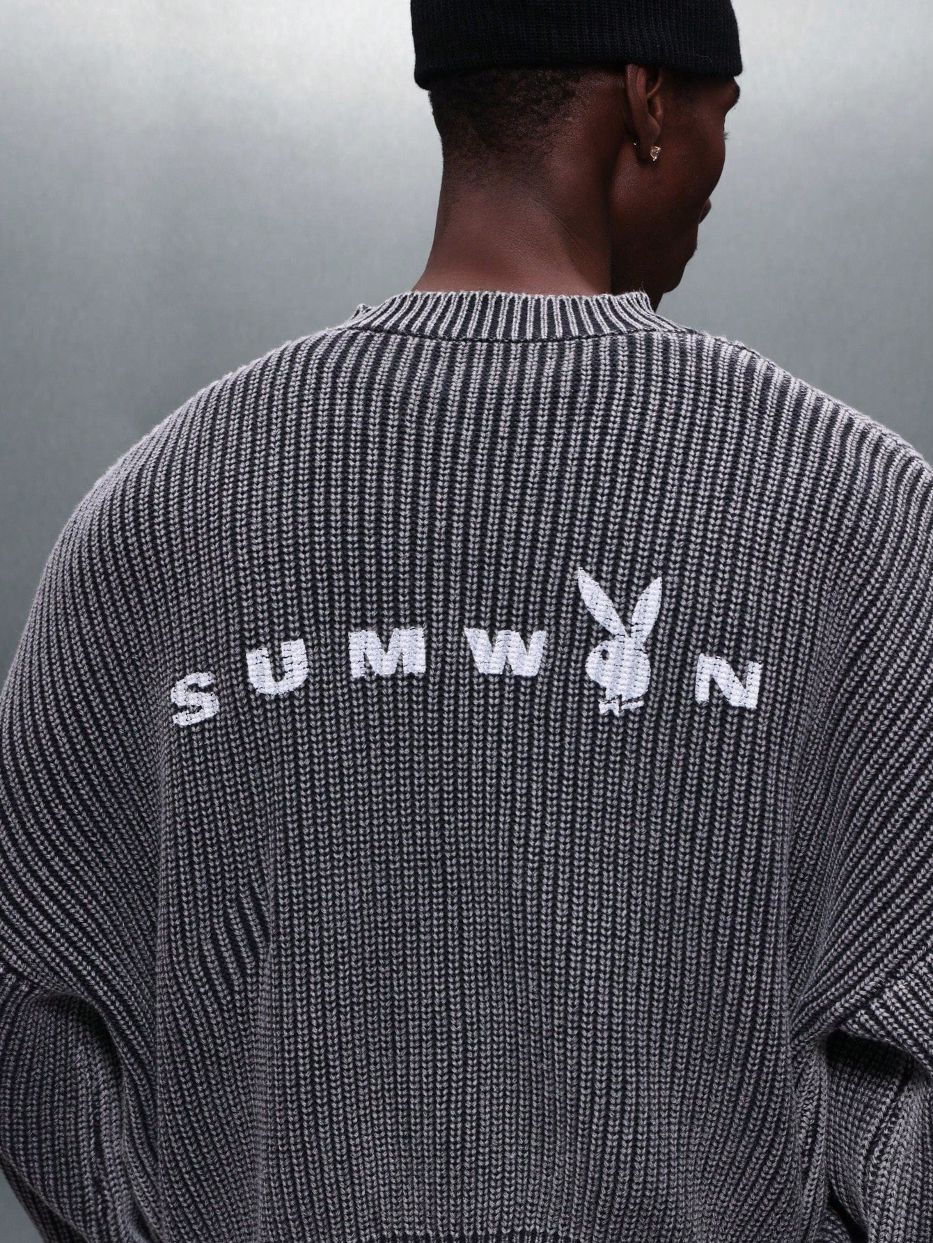 Playboy X Sumwon Oversized Ribbed Bunny Logo Sweater