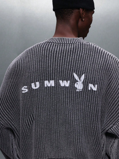 Playboy X Sumwon Oversized Ribbed Bunny Logo Sweater