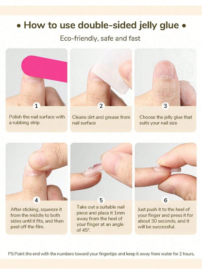 10pcs Handmade Black Ombre Floral Almond Press-On Nails