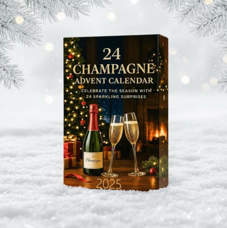 Champagne Advent Calendar 2025 24 Days Coundown Calendar 24 Pcs Acrylic Champagne Bottle Ornament