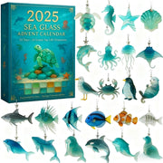 Sea Glass Advent Calendar 2025 24 Sea Animal Figurines Xmas Gift Set