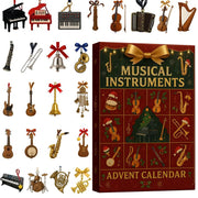 Musical Instruments Nature Advent Calendar 2025 24 Day Musical Figurines  Vintage Christmas Ornament Countdown
