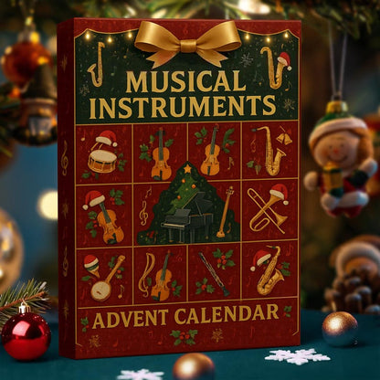 Musical Instruments Nature Advent Calendar 2025 24 Day Musical Figurines  Vintage Christmas Ornament Countdown