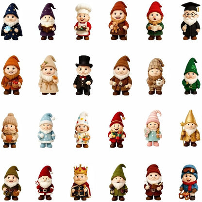Gnome Christmas Advent Calendar 2025 24 Day Gnome Xmas Figurines  Vintage Christmas Ornament Countdown