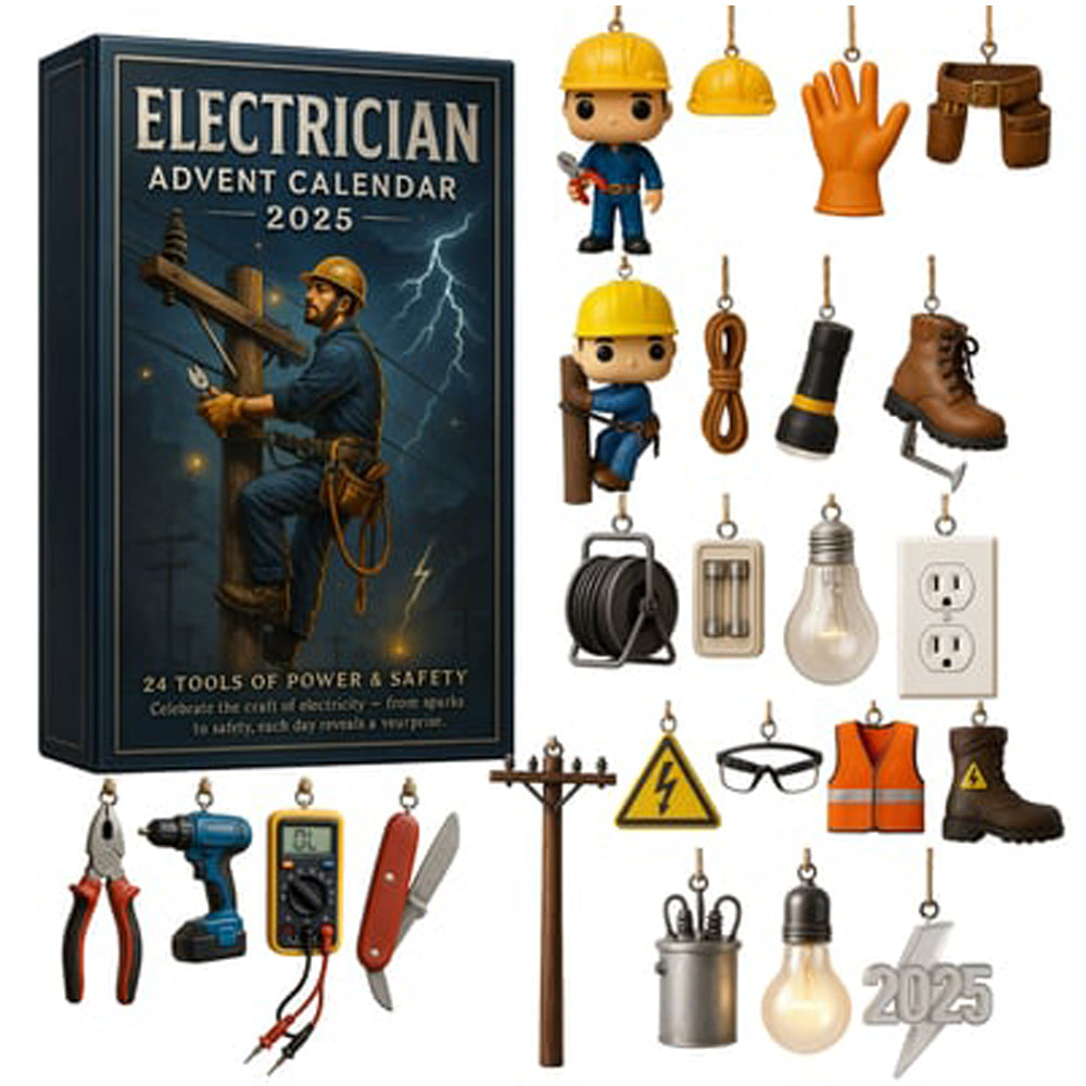 2025 Electrician Advent Calendar Lineman Advent Calendar Christmas Ornament Christmas Tree Hanging Decorations