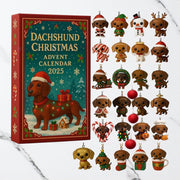 2d Acrylic Dachshund Christmas Advent Calendar 2025 24 Mini Dog Ornaments