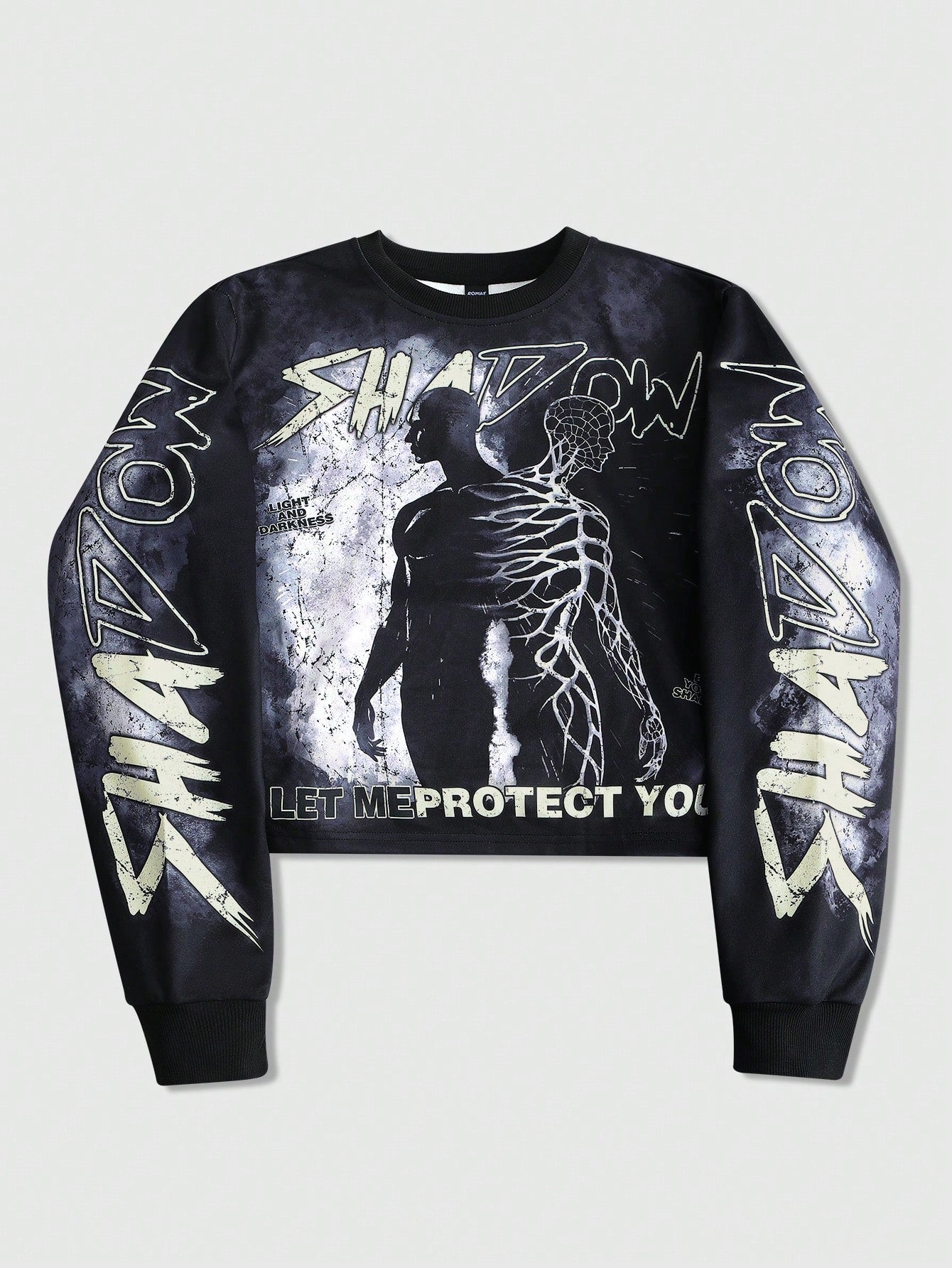 Men Figure Letter Print Pullover Sweatshirt