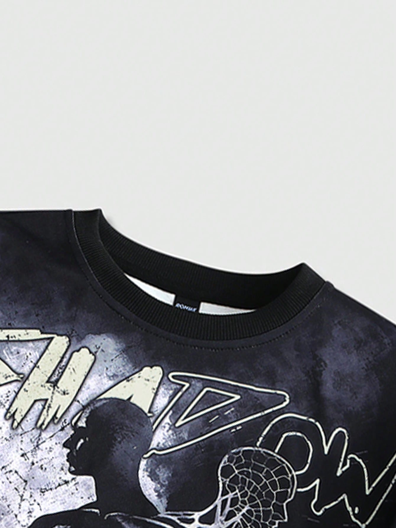 Men Figure Letter Print Pullover Sweatshirt