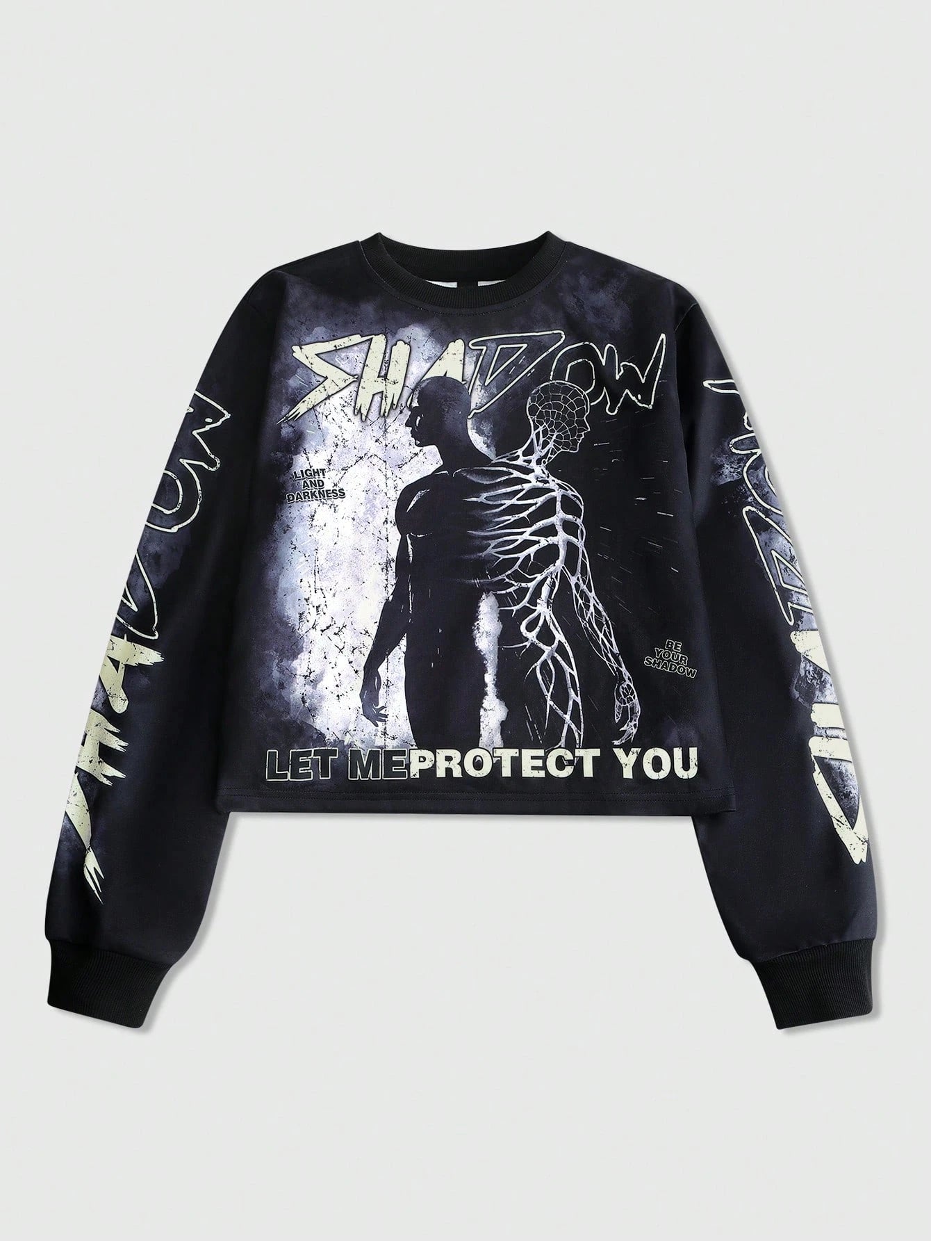 Men Figure Letter Print Pullover Sweatshirt