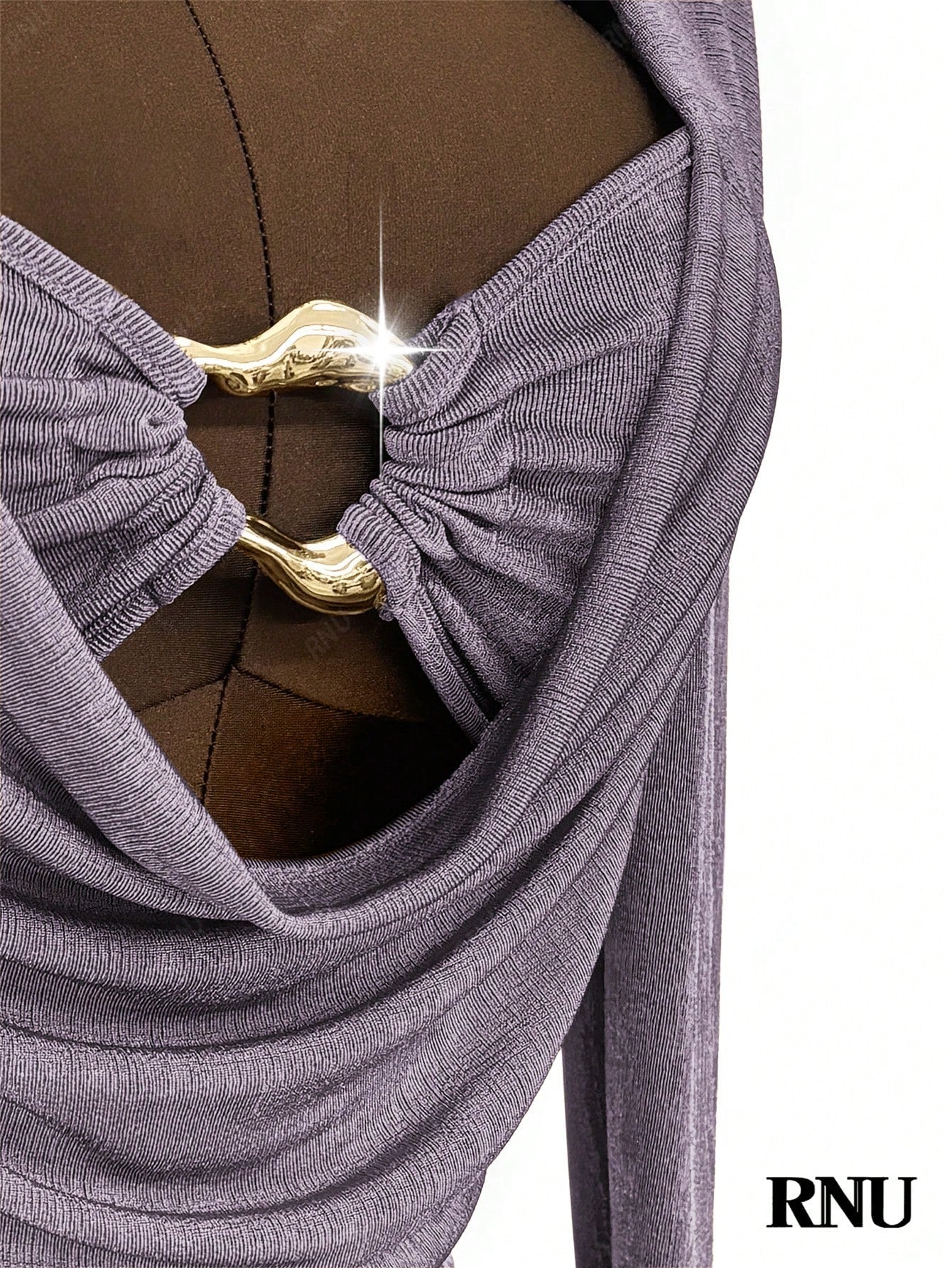 Purple Cowl Neck Bodycon Mini Dress