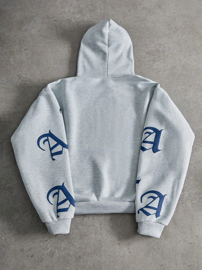 Men's Los Angeles Graphic Thermal Lined Blue Hoodie