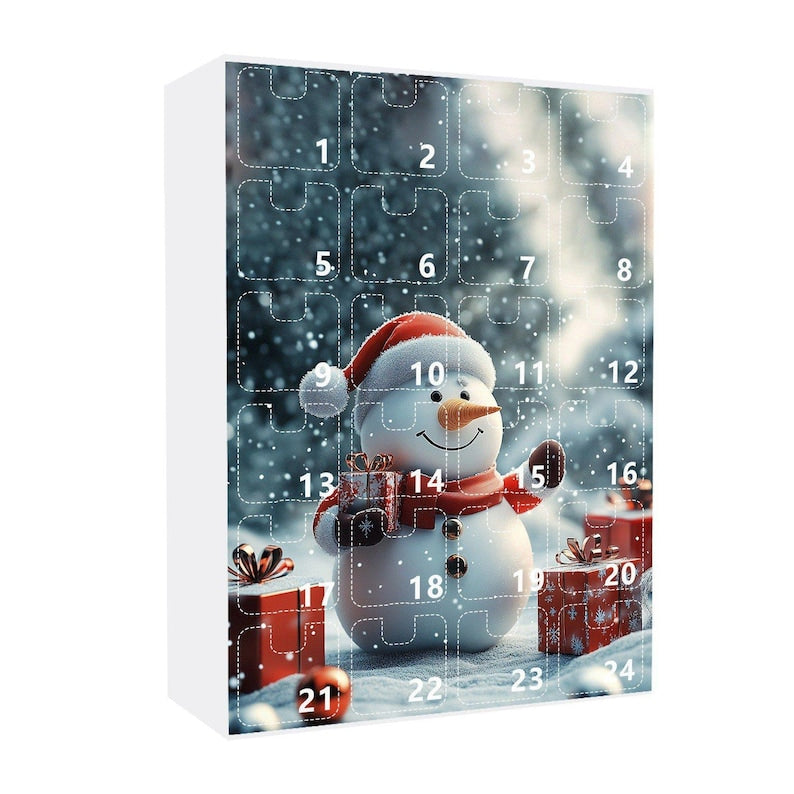 Snowman Advent Calendar 2025 Christmas Countdown Box For Kids Holiday Gift Idea Winter Snowman Figurine Set Christmas Home Decor Gift