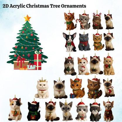 Cat Lovers Advent Calendar 2025 24 Day Christmas Countdown Calendar With 2d Acrylic Catscute Kitten Tree Ornamentsholiday Home Gift Decor