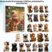 Cat Lovers Advent Calendar 2025 24 Day Christmas Countdown Calendar With 2d Acrylic Catscute Kitten Tree Ornamentsholiday Home Gift Decor
