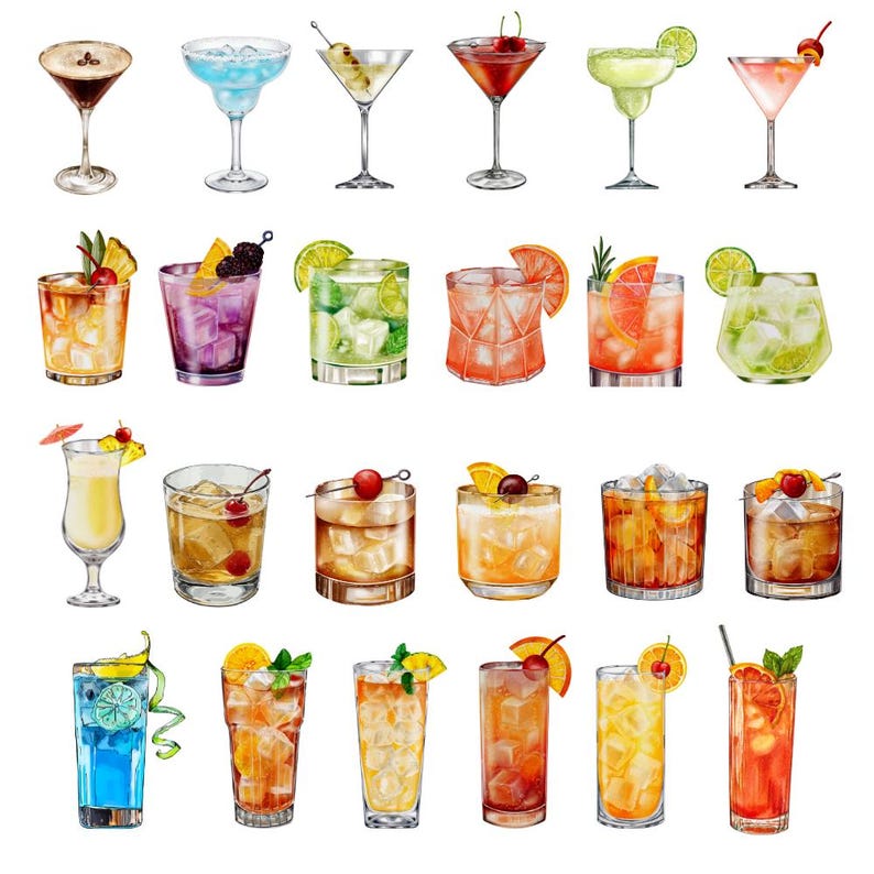Cocktail Advent Calendar 2025 24 Mini Acrylic Drink Ornaments Unique Adult Advent Calendar Holiday Bar Decor Mixology Gift