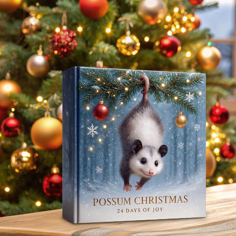 Possum Advent Calendar 2025 24 Day Holiday Countdown Box With Cute Hanging Ornaments Festive Tree Decorations For Animal Lovers
