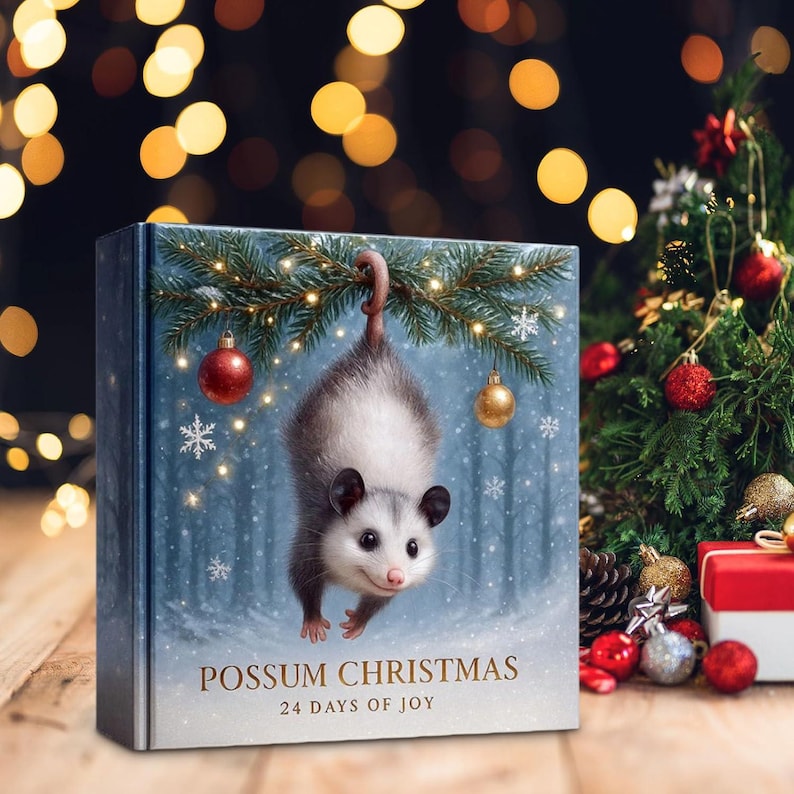 Possum Advent Calendar 2025 24 Day Holiday Countdown Box With Cute Hanging Ornaments Festive Tree Decorations For Animal Lovers